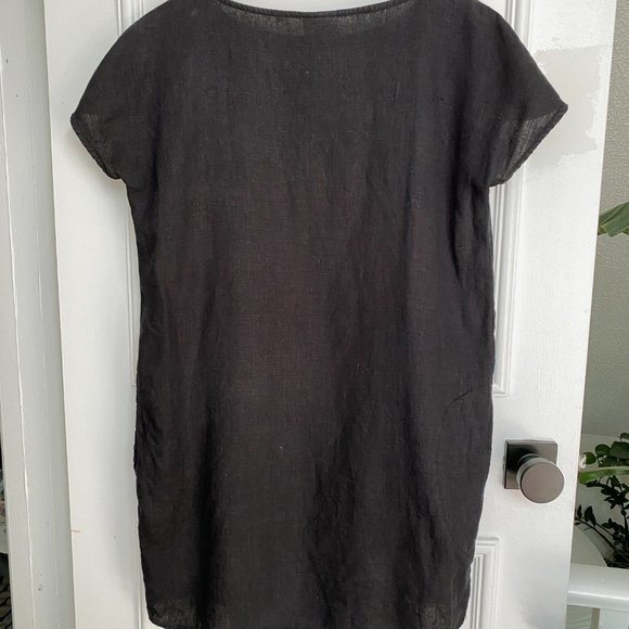 Black linen tunic dress - Gravel and Gold - Picture 4 of 4